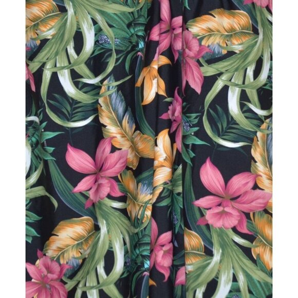 Alisha Levine One Piece Hawaiian Floral Bathing Swimsuit Size 14 Wrap Skirted - Picture 3 of 9